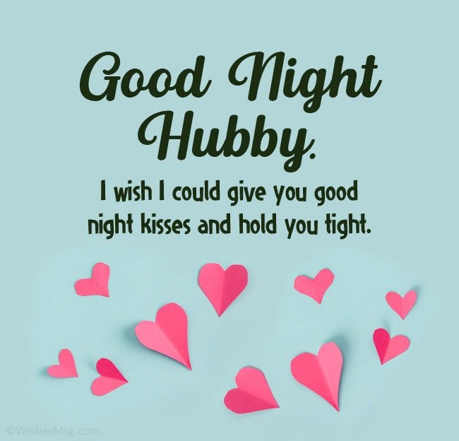 Good Night Hubby Beautiful Message With Piece Of Hearts Image