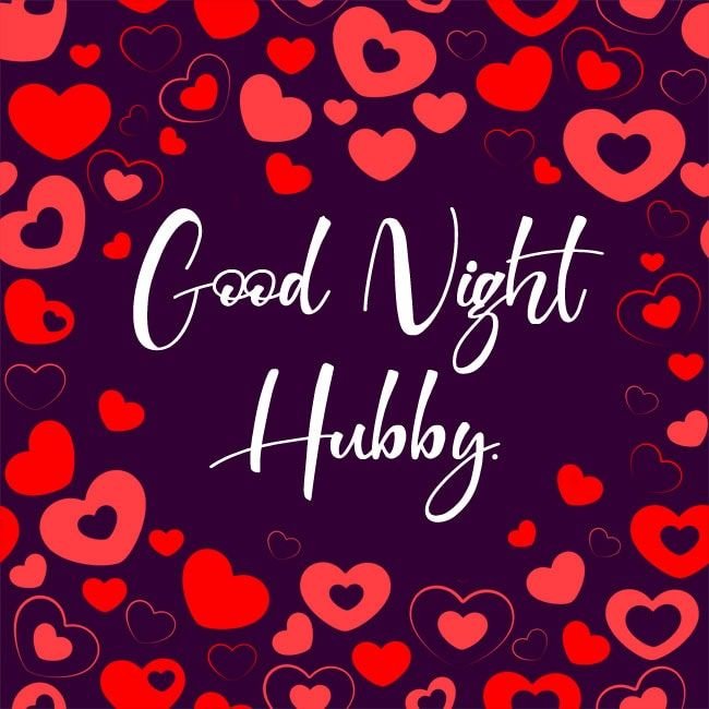 Good Night Hubby Image With Hearts