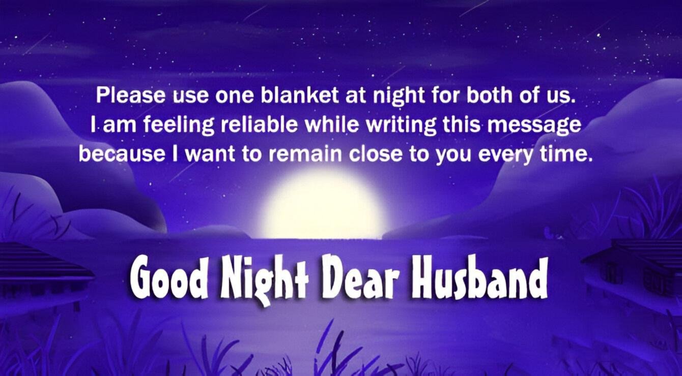 Good Night My Dear Husband Wonderful Message Pic With Moon And Stars