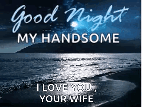 Good Night My Handsome I Love You Your Wife With Beach Gif