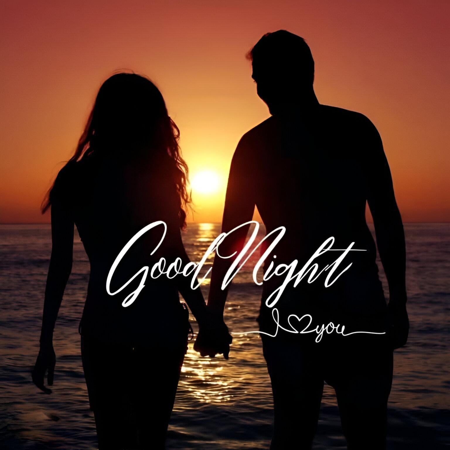 Good Night My Hubby I Love You Romantic Sunset Image