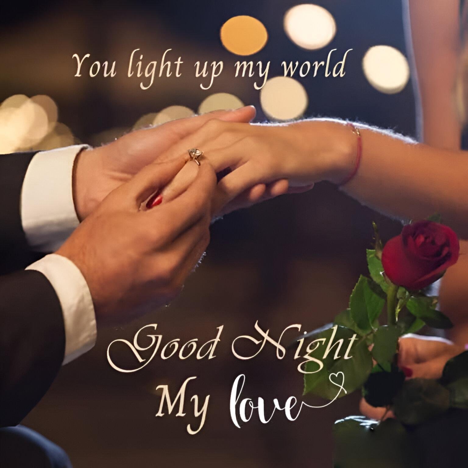 Good Night My Love Beautiful Romantic Pic With Rose