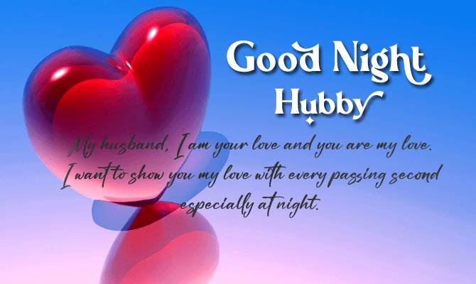 Good Night Wish For Lovely Husband With Beautiful Heart Photo