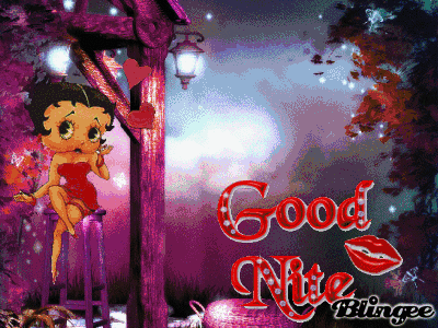 Good Night Betty Boop With Lantern Colorful Gif