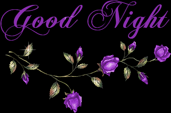 Good Night Purple Flower Shining Gif