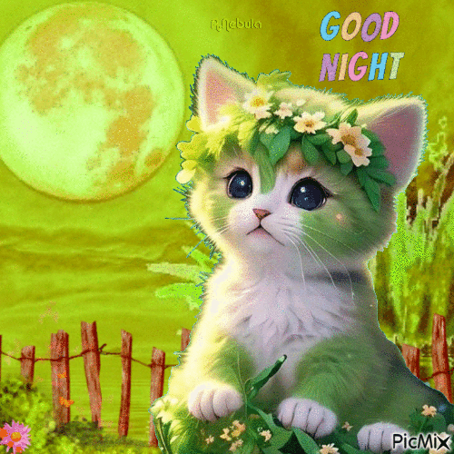 Good Night Cat Gif Good Night Cat Gif