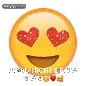 Good Night Eye With Sparkling Hearts Love Emoji Gif