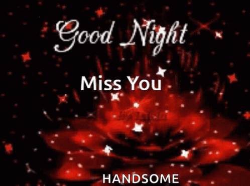 Good Night Handosme Miss You With Burning Candle Or Red Rose Gif